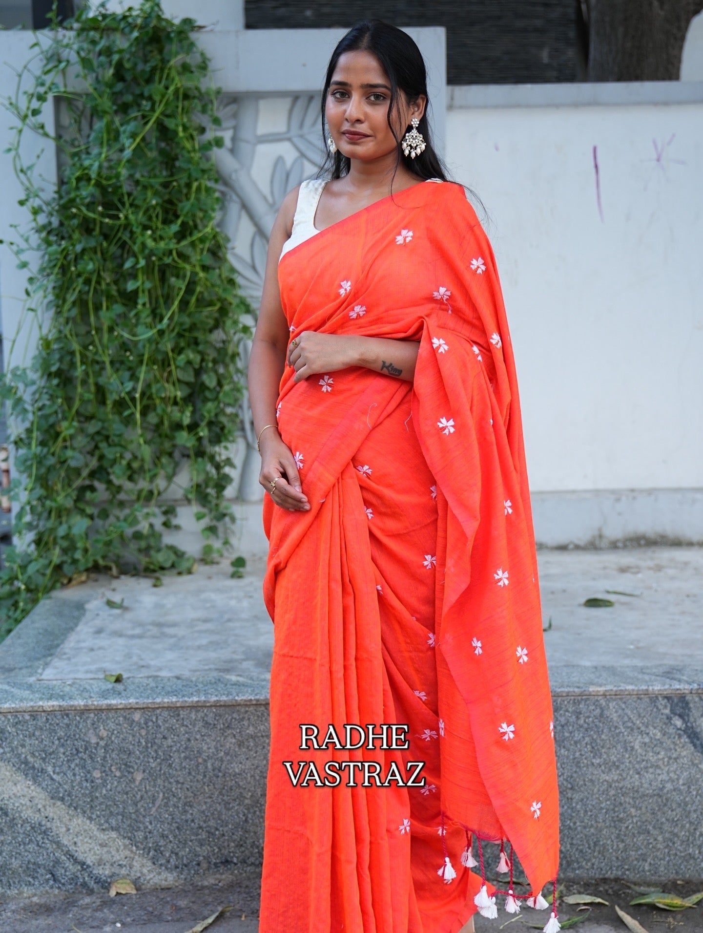 Pure khadi cotton saree(no blouse piece included)