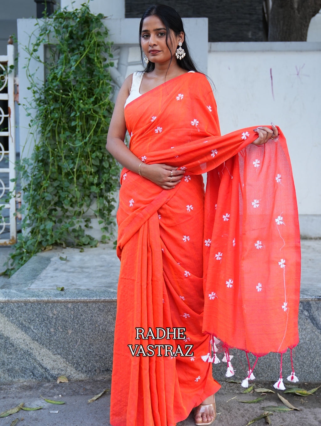 Pure khadi cotton saree(no blouse piece included)