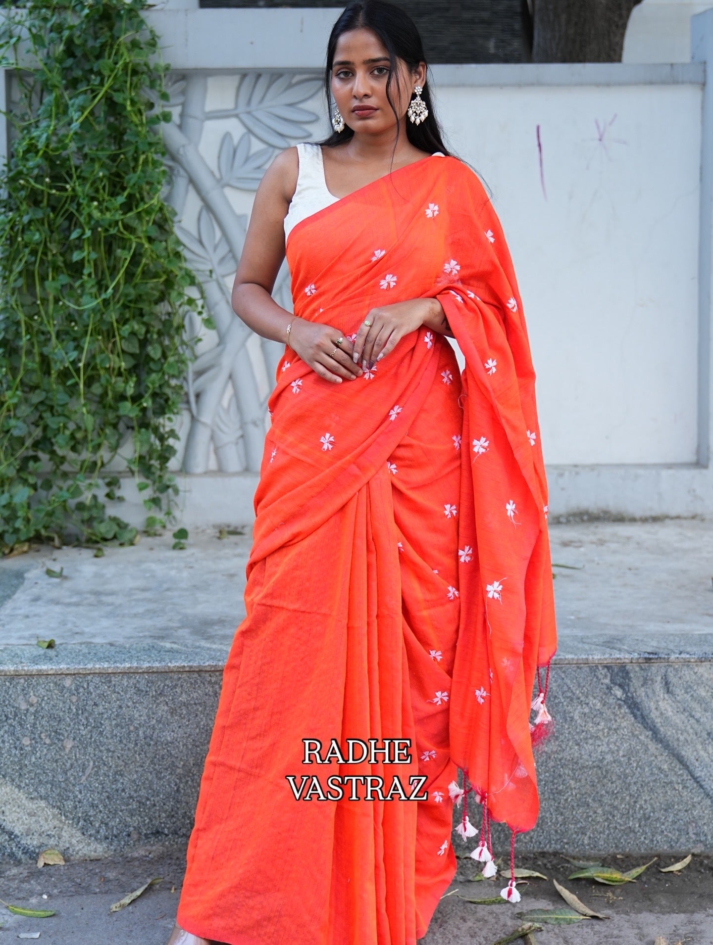 Pure khadi cotton saree(no blouse piece included)